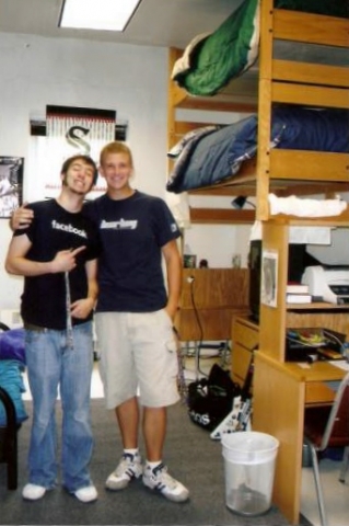 Chris and roommate at college.