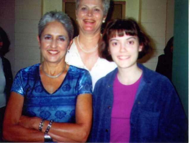 The Famous & the French: Joan Baez, Harmony, & Charlotte Hoybel (French foreign exchange student) at the Sarasota Opera House in 2000.
