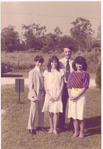 Attending church with our children Jon and Alesa - 1984
